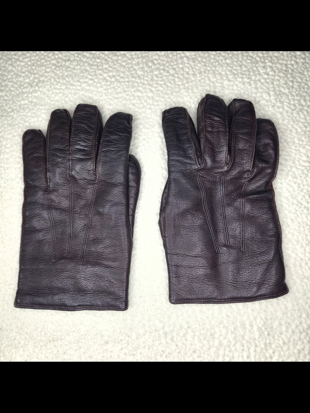 Vintage Coach Men's Leather Gloves - Deep Brown Size Small Cashmere Lining